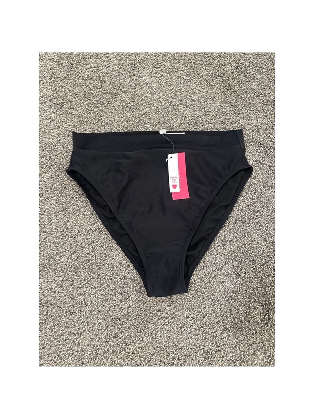 NWT Xhilaration Black High Waist High Leg Bikini Bottom - Medium